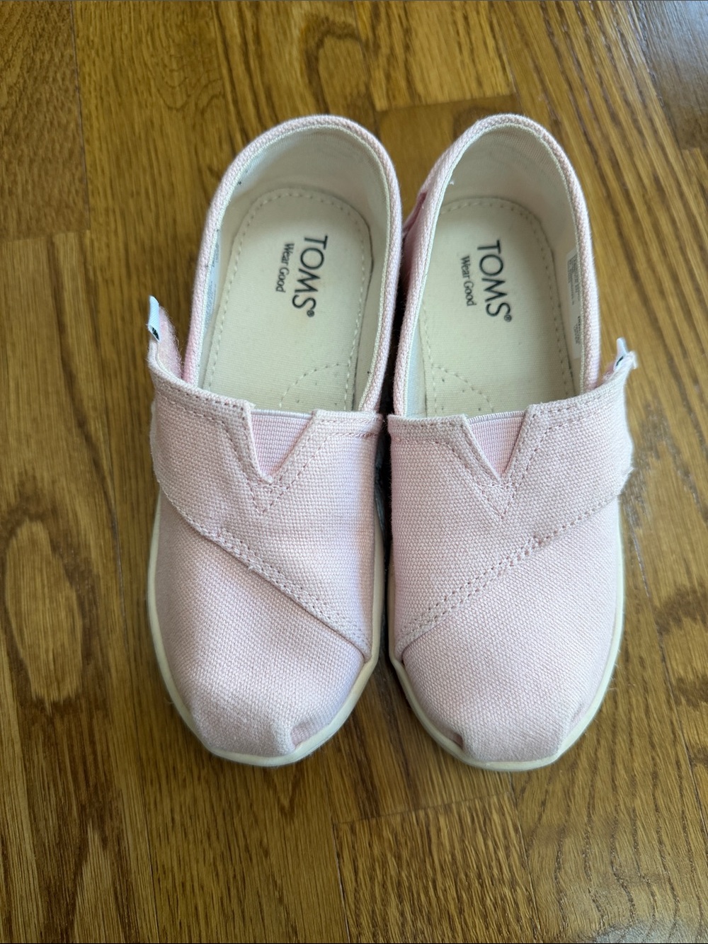 TOMS Kids Canvas Slip-On Shoes - Pale Pink size 11T